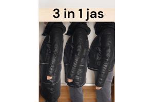 Noemi Kent 3 in 1 jas zwart kort middellang en lang XL