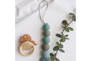 Speenkoord roosje mintgroen khaki