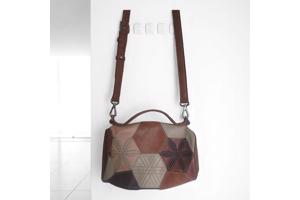 ronde schouder - hand tas bruin leer