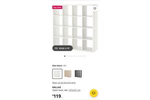 KALLAX Ikea vakjeskast 147x147cm/16 vakjes