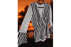 Playsuit gestreept met kanten mouwen M