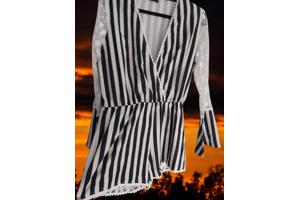 Playsuit gestreept met kanten mouwen M