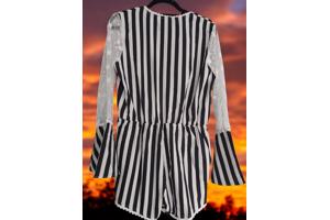 Playsuit gestreept met kanten mouwen M