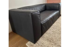 Zwart leren 2,5 zits bank