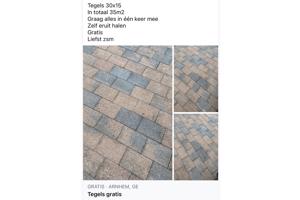 Tuintegels 30x15  35m2