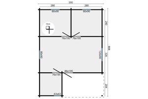 Blokhut - Tuinhuis Javea | 44 mm | onbehandeld
