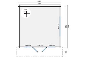 Blokhut - Tuinhuis Derby | 58 mm | vuren onbehandeld