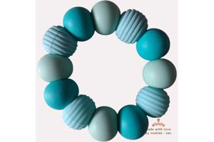 Noekies Handgemaakte Bijtring turqouise - Nieuw!