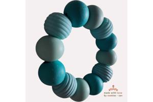 Noekies Handgemaakte Bijtring turqouise - Nieuw!