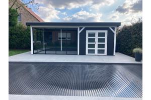 Vuren Topvision Bosuil, 300 x 300 en luifel 300 cm, onbehan