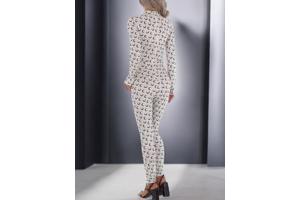 White icy - stretchy - Jumpsuit - cream - korte col L/40