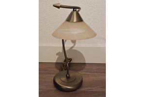 Vintage - Agostinelli albast tafellamp met messing voet '70