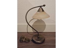 Vintage - Agostinelli albast tafellamp met messing voet '70