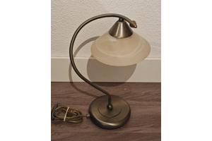 Vintage - Agostinelli albast tafellamp met messing voet '70