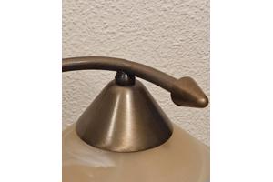 Vintage - Agostinelli albast tafellamp met messing voet '70