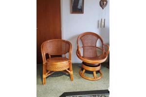 Luxe rotan draaistoel met vering + mooie stijlvolle -stoel