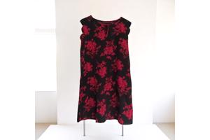 Luchtige zomerjurk zwart rood L