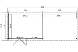 Tuinhuis-Blokhut Aida: 780 x 295 cm