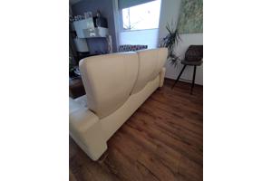 Stressless driezitsbank crèmekleurig leer, hoge rug