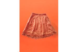 Drole de Copine rok gaatjes patroon oranje S/M