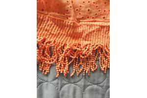 Drole de Copine rok gaatjes patroon oranje S/M