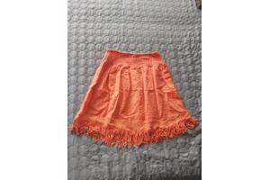 Drole de Copine rok gaatjes patroon oranje S/M