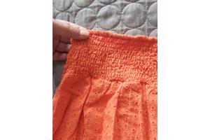 Drole de Copine rok gaatjes patroon oranje S/M