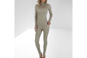 White icy - stretchy - Jumpsuit - olive - korte col - S/36