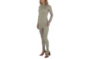 White icy - stretchy - Jumpsuit - olive - korte col - S/36