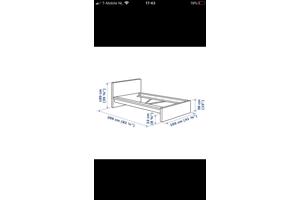 Eenpersoons bed Malm Ikea wit. Inclusief lattenbodem en eventueel matras