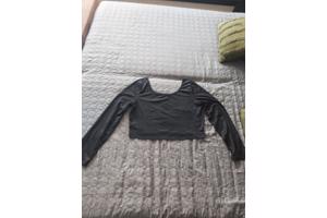 crop top wijd lange mouwen zwart XXL