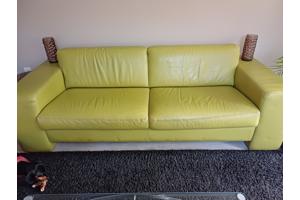 Leren bank limegroen