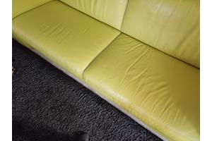 Leren bank limegroen