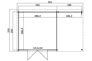 Tuinhuis-Blokhut Tampa: 481x292x211 cm