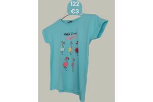 Glo-Story t-shirt flamingo's turquoise 122