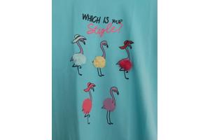 Glo-Story t-shirt flamingo's turquoise 122