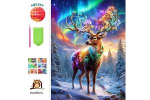 nr 69 Diamond Painting kleurrijk hert 50x40cm (vierkant)