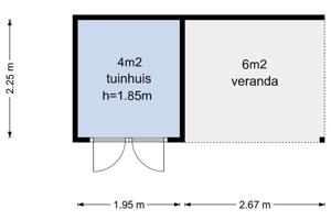 Tuinhuisje/schuurtje met veranda