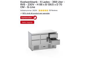 6 deurs Koelwerkbank