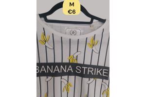 Glo-story strak t-shirt wit banana strike M