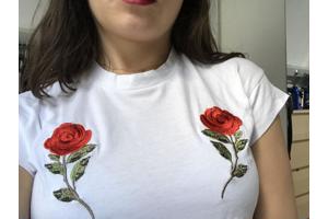 Wit tshirt met rozen - LA Sisters (S/36)