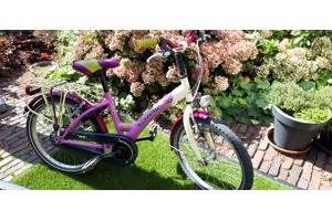 Gazelle meisjesfiets 20 inch, terugtraprem ; handremmen, verlichting