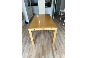 Leuke massief eikenhouten uittrek eettafel