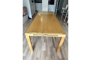 Leuke massief eikenhouten uittrek eettafel