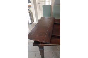 Tafel 160x90/240x90 en 4 stoelen