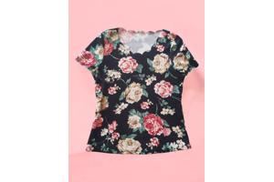 Stretchy T-shirt bloemenprint L