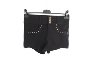Stretchy korte broek met studs zwart M