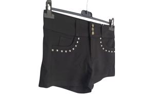 Stretchy korte broek met studs zwart M