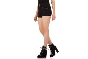 Stretchy korte broek met studs zwart M
