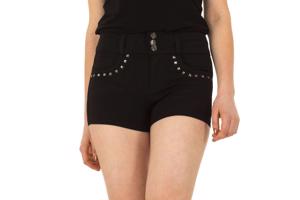 Stretchy korte broek met studs zwart M